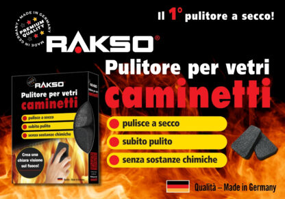 RAKSO PULITORE PER VETRI E CAMINETTI E STUFE SPUGNA (Blister 8 confezioni ) - immagine 2