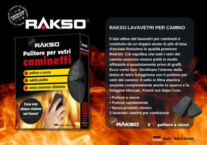 RAKSO PULITORE PER VETRI E CAMINETTI E STUFE SPUGNA (Blister 8 confezioni ) - immagine 3